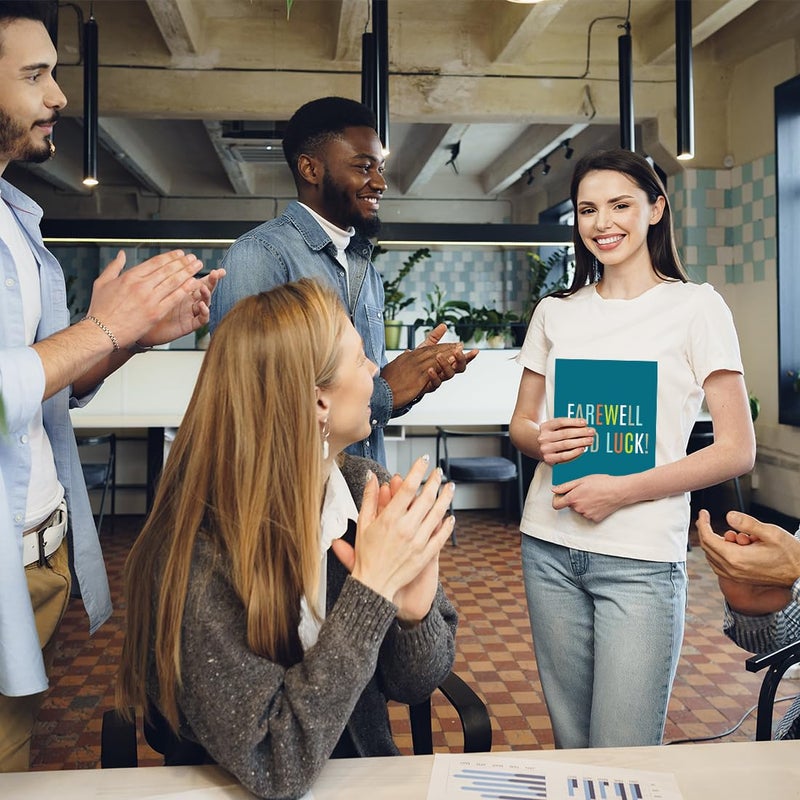Andaz Press Funny Jumbo Farewell Card With Envelope 8.5 x 11 inch, Big Office Card, Blue Farewell Good Luck! 1-Pack, Includes Envelope - Image 5